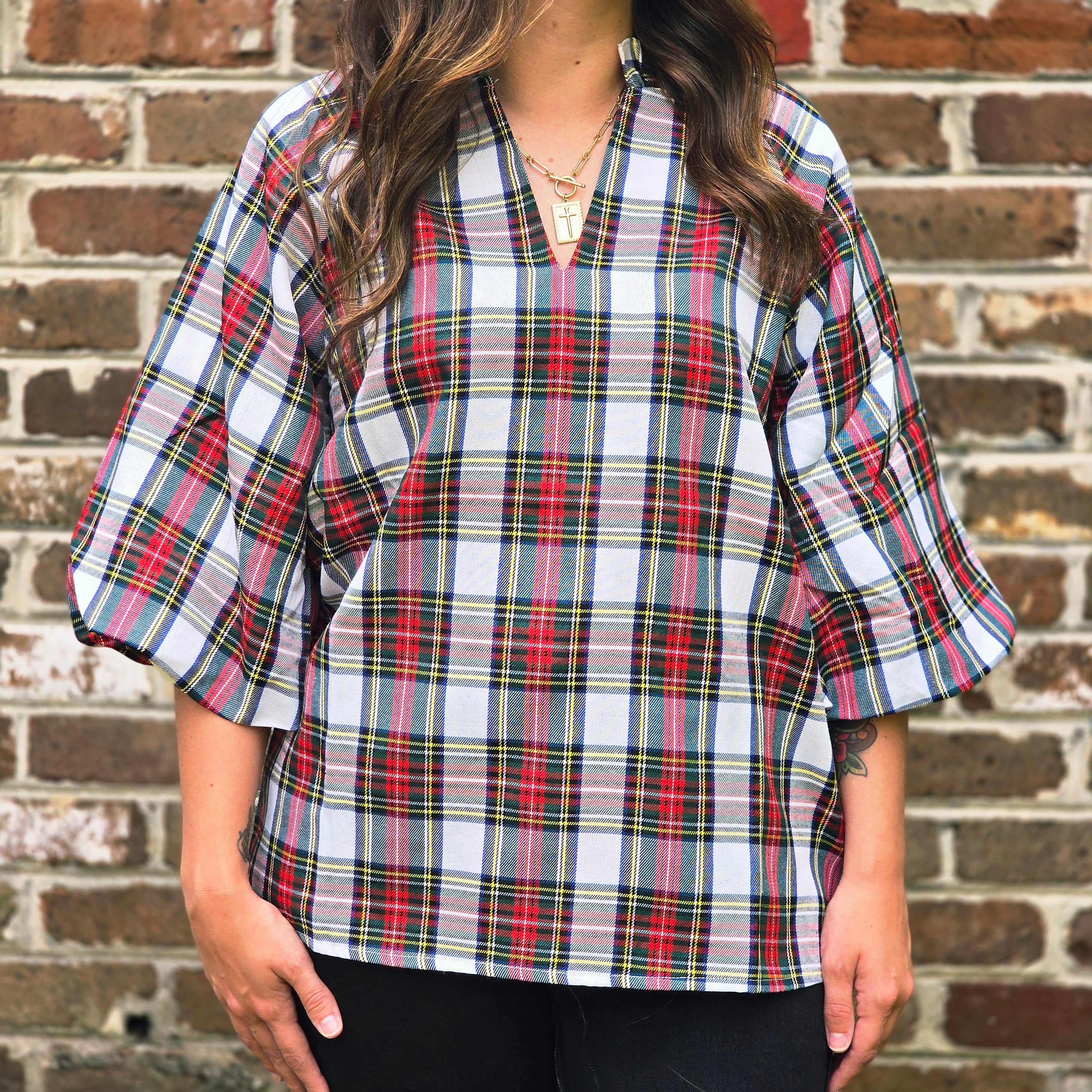 Donna Top-Plaid