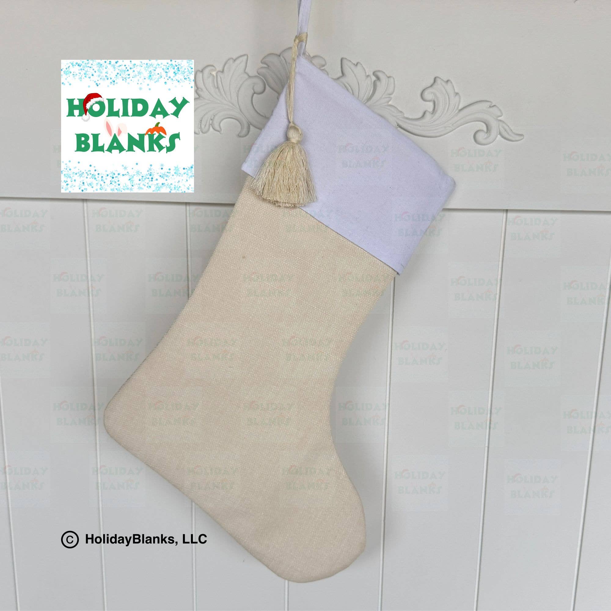 Linen stocking blanks with embroidered name included