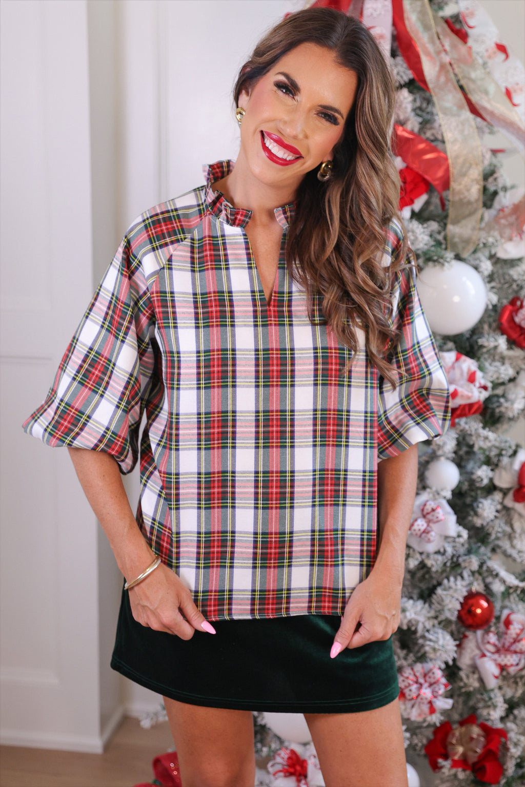 Donna Top-Plaid
