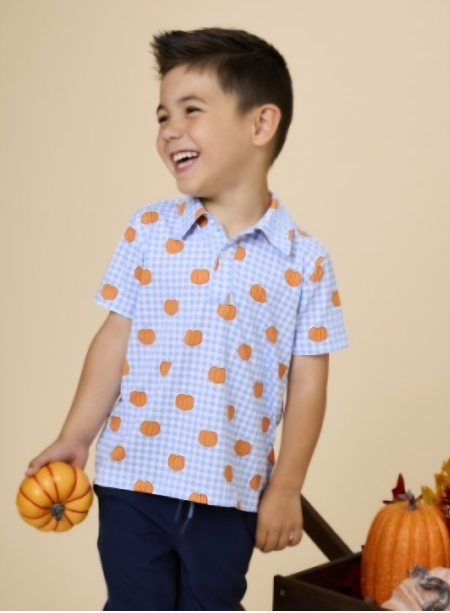 RuggedButts Pumpkin Patch Gingham Performance Polo