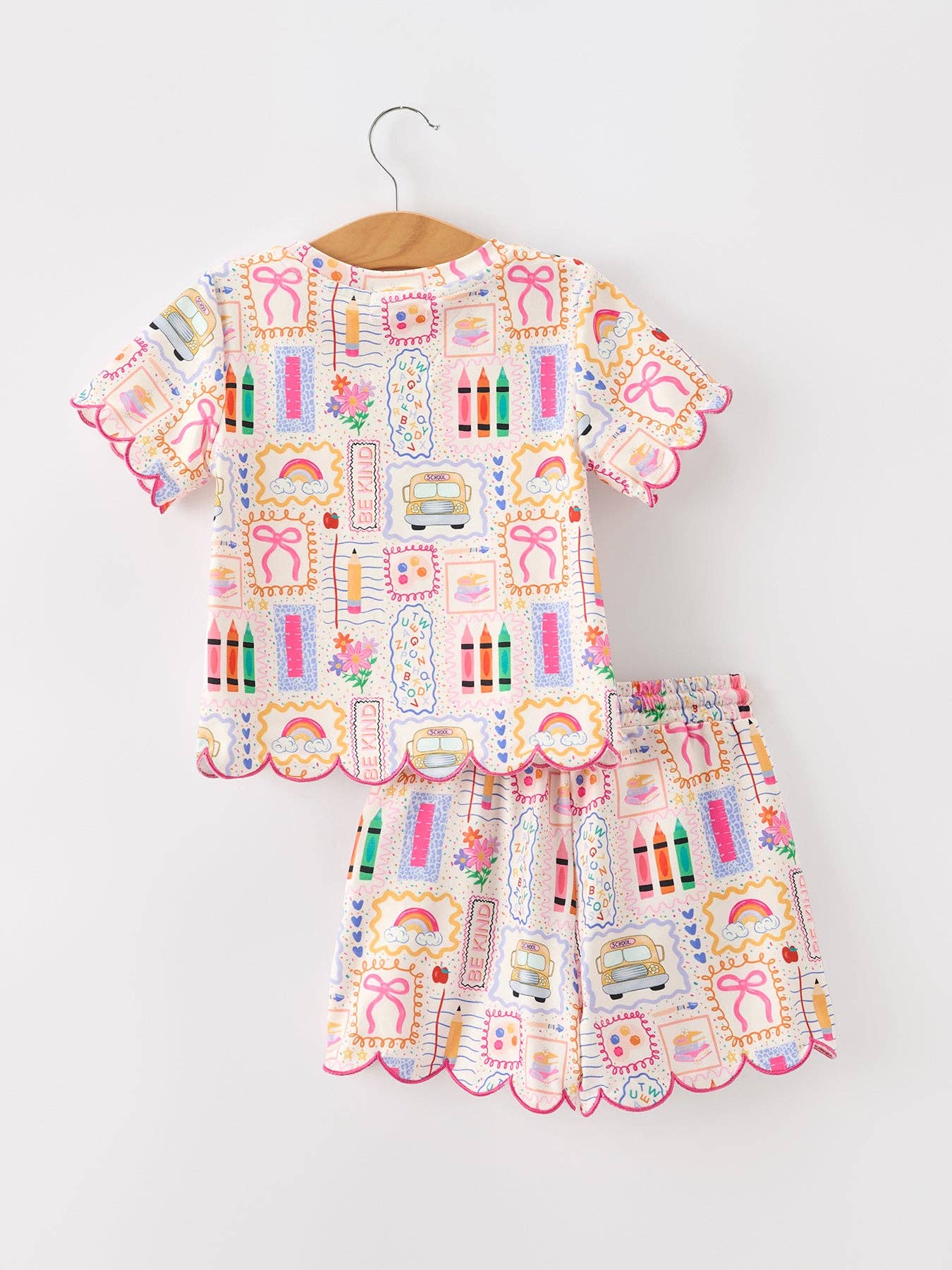 Back to School Scallop Short Set